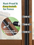 String Light Poles, 12.6 FT Light Poles for Outside Patio, Outdoor Deck Lighting Poles with Brackets for Fence, alternate