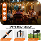 String Light Poles 4-Pack - 10FT, 5-Prong Base for Patio Deck, alternate view 6