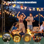 String Light Poles for Outdoor 2 Pack,10 Ft Outside String Light Pole for String Lights, Backyard Patio Light, alternate view