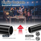 String Light Poles for Outside 10 FT, 2 Pack Outdoor Patio Poles for Hanging String Lights, Heavy Duty Metal, alternate view