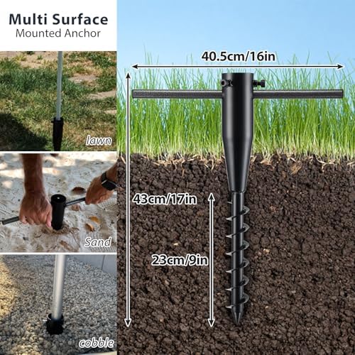 String Light Poles for Outside 10 FT, 2 Pack Outdoor Patio Poles for Hanging String Lights, Heavy Duty Metal, alternate view