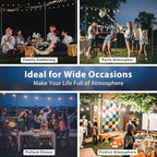 String Light Poles for Outside 10 FT, 2 Pack Outdoor Patio Poles for Hanging String Lights, Heavy Duty Metal, alternate view