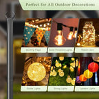 String Light Poles for Outside, 10ft Adjustable Metal Poles for Outdoor String Lights Hanging Light, Outdoor, alternate view