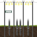 String Light Poles for Outside 4 Pack, 10.5 Feet Outdoor String Lights Poles for String Lights, Backyard Patio