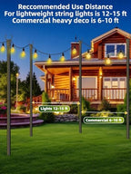 String Light Poles for Outside, 4 Pack 10 ft Adjustable Light Poles, alternate view 5