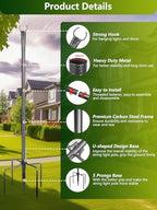String Light Poles for Outside, 4 Pack 10 ft Frosted Silver Poles, alternate view 7