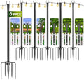 String Light Poles for Outside, 6 Pack 10 ft Adjustable Light Poles