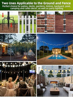 String Light Poles for Outside, 6 Pack 10 ft Adjustable Light Poles, alternate view 2