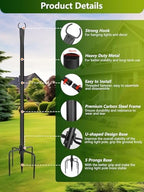 String Light Poles for Outside, 6 Pack 10 ft Adjustable Light Poles, alternate view 7