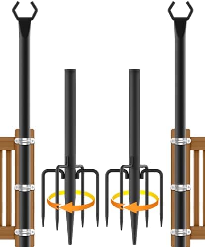 String Light Poles, Metal Poles for Hanging Outdoor Light Strings, Light Poles Stand for Outside Garden, Patio