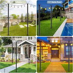 String Light Poles, Metal Poles for Hanging Outdoor Light Strings, Light Poles Stand for Outside Garden, Patio, alternate