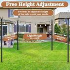 String Light Poles, Metal Poles for Hanging Outdoor Light Strings, Light Poles Stand for Outside Garden, Patio, alternate