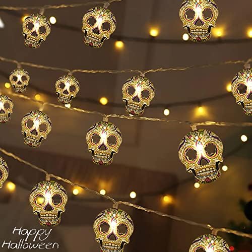 String Lights, 15 FT 30 LED Skull Fairy Lights Decor