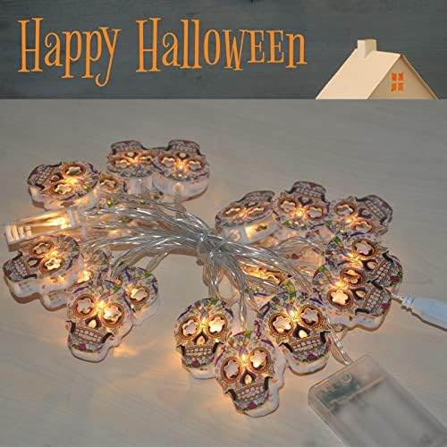 String Lights, 15 FT 30 LED Skull Fairy Lights Decor, alternate view 2