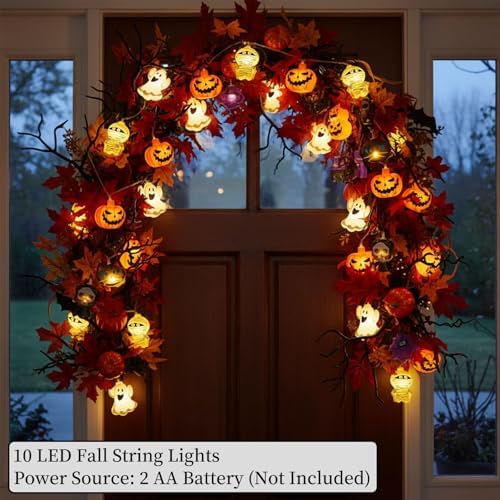 String Lights, 4.9Ft 10 LED Fall Fairy Lights Skull String Lights, alternate view 4