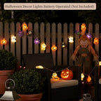 String Lights, 4.9Ft 10 LED Fall Fairy Lights Skull String Lights, alternate view 6