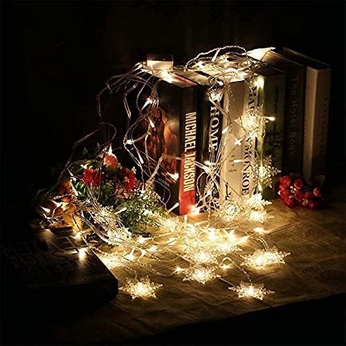 String Lights LED Curtain Light, 96 LED Fairy Hanging String Lights Waterproof Christmas Snowflake Lights with, alternate