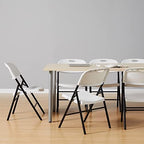 Sturdy Foldable Portable Plastic Chair, 350-Pound Capacity, Space Saving for Events and Seating, White, 6-Pack, alternate