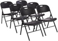 Sturdy Foldable Portable Plastic Chair, 350-Pound Capacity, Supportive Seating for Events, Space-Saving, Black