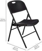Sturdy Foldable Portable Plastic Chair, 350-Pound Capacity, Supportive Seating for Events, Space-Saving, Black, alternate