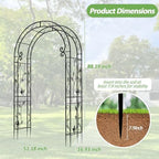 Sturdy Metal Garden Arch with Rust-Resistant Finish, Garden Abor-88 H*51" L, alternate view 3
