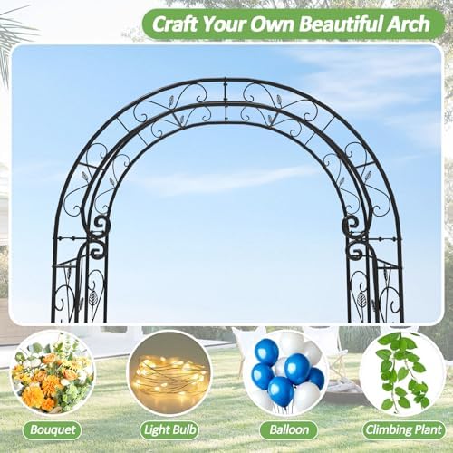 Sturdy Metal Garden Arch with Rust-Resistant Finish, Garden Abor-88 H*51" L, alternate view 5