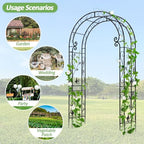 Sturdy Metal Garden Arch with Rust-Resistant Finish, Garden Abor-88 H*51" L, alternate view 6