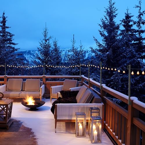 Suchtale 4-Pack String Light Poles, 2.8 FT Fence Mount Posts, Black in Black, alternate view 4