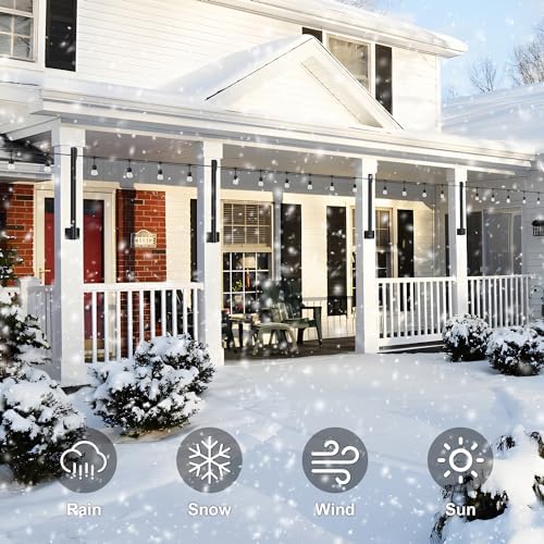 Suchtale 4-Pack String Light Poles, 2.8 FT Fence Mount Posts, Black in Black, alternate view 6