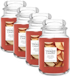 Sugared Cinnamon Apple, Scented Candle, 22oz Large Jar with up to 150 Hour Burn Time, Giftable (Pack of 4)