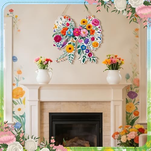 Summer Wildflower Butterfly Wooden Front Door Welcome Sign, alternate view 4