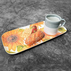 Sunflower Melamine Serving Tray, 15 x 6.5 Inch Rectangular Serving Platter, BPA Free Food Tray for Party, alternate view 4