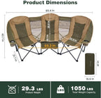 SUNNYFEEL 3 Person Camping Chair Oversized Loveseat for Adults, alternate view 2