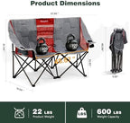 SUNNYFEEL Folding Double Camping Chair Oversized Loveseat for Adults, alternate view 3
