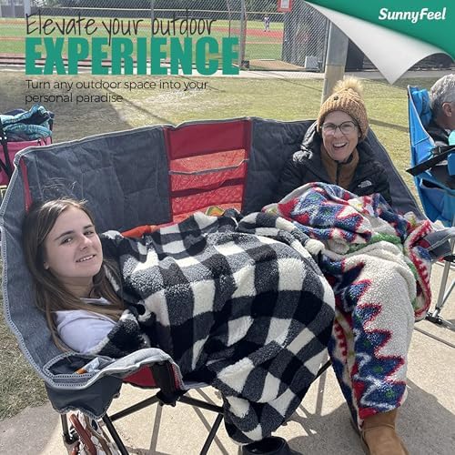 SUNNYFEEL Folding Double Camping Chair Oversized Loveseat for Adults, alternate view 6