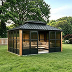 Sunroom 10' x 13' Double Roof Enclosed Gazebo, Sliding Doors, alternate view 2