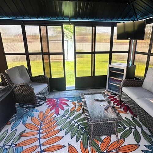Sunroom 10' x 15' Gazebo Double Roof Solarium, Sliding Doors, alternate view 2