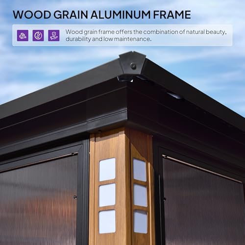 Sunroom 10' x 15' Gazebo Double Roof Solarium, Sliding Doors, alternate view 4