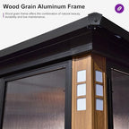Sunroom 12' x 16' Enclosed Gazebo with Light, Sliding Doors, alternate view 5