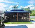 Sunroom 12' x 20' Solarium Double Roof Gazebo, Sliding Doors
