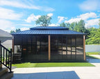 Sunroom 12' x 20' Solarium Double Roof Gazebo, Sliding Doors