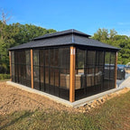 Sunroom 12' x 20' Solarium Double Roof Gazebo, Sliding Doors, alternate view 2