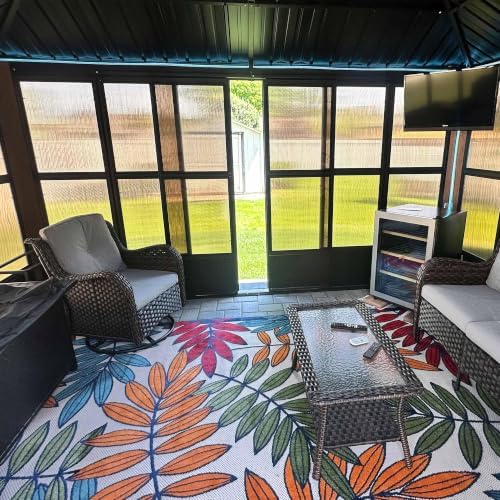Sunroom Gazebo 12' x 16' Double Roof Solarium, Sliding Doors, alternate view 2