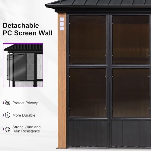 Sunroom Gazebo 12' x 16' Double Roof Solarium, Sliding Doors, alternate view 4