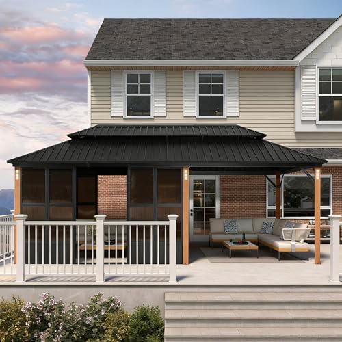 Sunroom Gazebo 12' x 24' Double Roof Soalrium, Sliding Doors