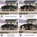 Sunroom Gazebo 12' x 24' Double Roof Soalrium, Sliding Doors, alternate view 5