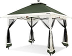 Suntime Pop Up Gazebo, Solar LED, 12x12 ft, Green in 12x12 ft in Green