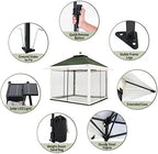 Suntime Pop Up Gazebo, Solar LED, 12x12 ft, Green in 12x12 ft in Green, alternate view 7
