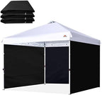 SunWall for 10x10 Pop Up Canopy Frame, 3 Pack SideWall Only (10X10, Black) in Black