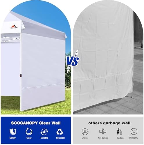 SunWall for 10x10 Pop Up Canopy Frame, 3 Pack SideWall Only (10X10, Black) in Black, alternate view 5